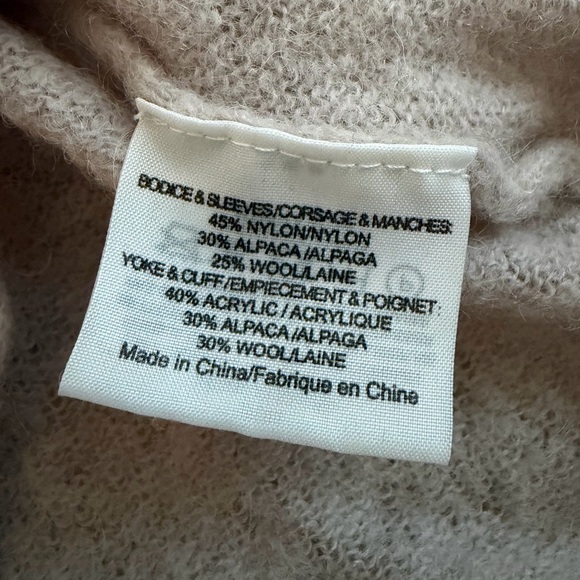 TORY BURCH Women's Marnie Sweater Size Small-Champagne/Blush Alpaca Wool Blend - Picture 7 of 10